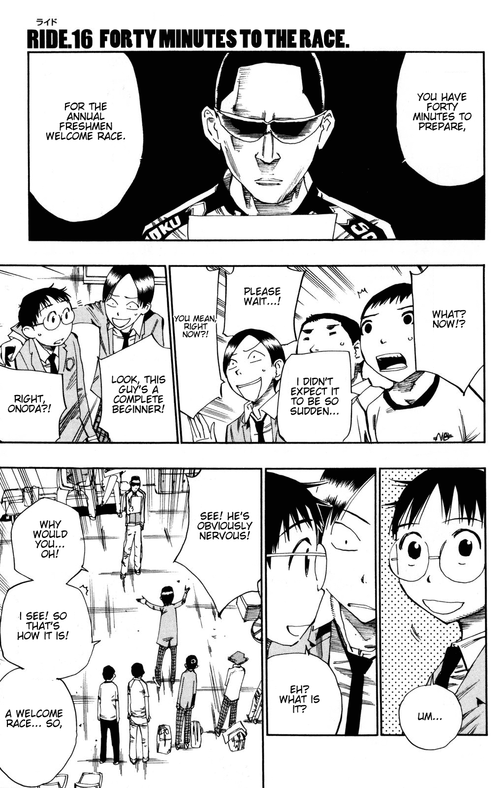 Yowamushi Pedal Chapter 16 page 1 - Chapter 16: Forty Minutes to the Race