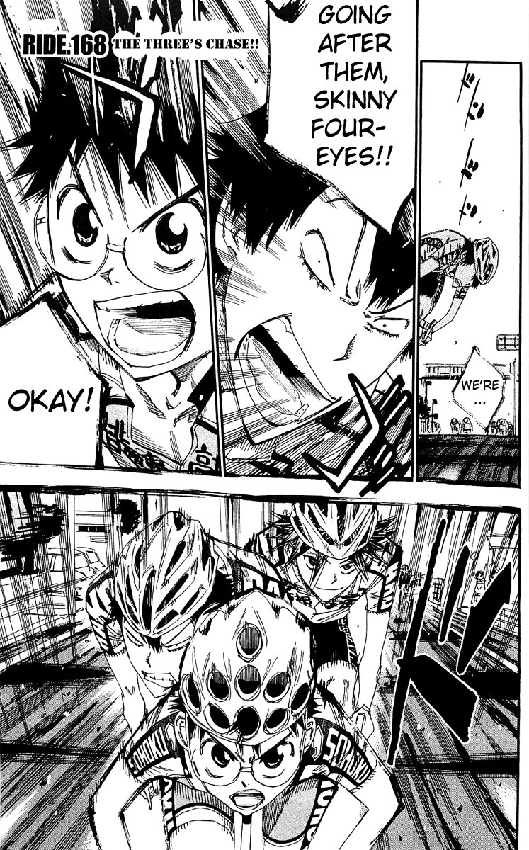 Yowamushi Pedal Chapter 168 page 1 - Chapter 168: The Three's Chase!!