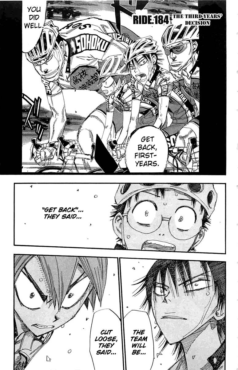 Yowamushi Pedal Chapter 184 page 1 - Chapter 184: The Third-Years' Decision