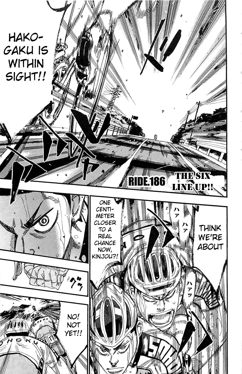 Yowamushi Pedal Chapter 186 page 1 - Chapter 186: The Six Line Up!!