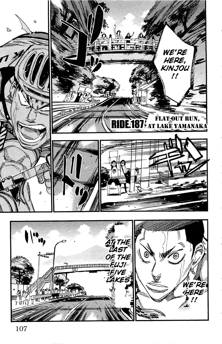 Yowamushi Pedal Chapter 187 page 1 - Chapter 187: Flat-Out Run, at Lake Yamanaka