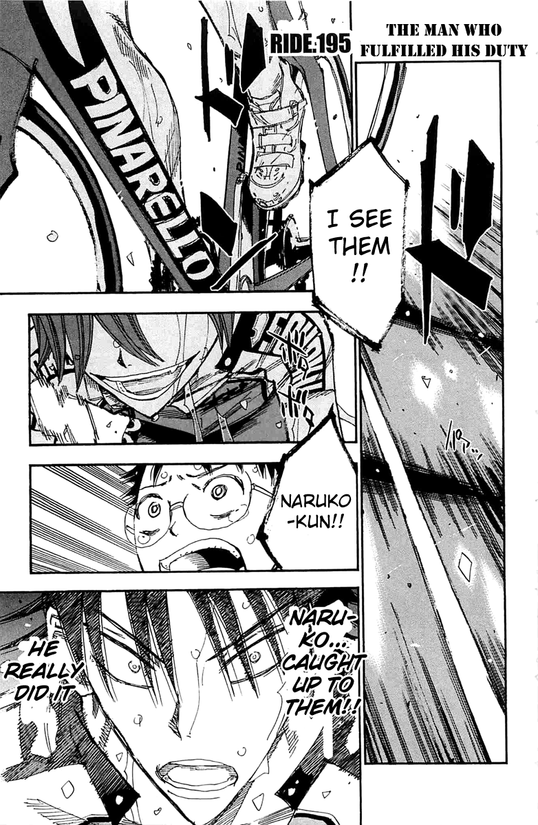 Yowamushi Pedal Chapter 195 page 1 - Chapter 195: The Man Who Fulfilled His Duty