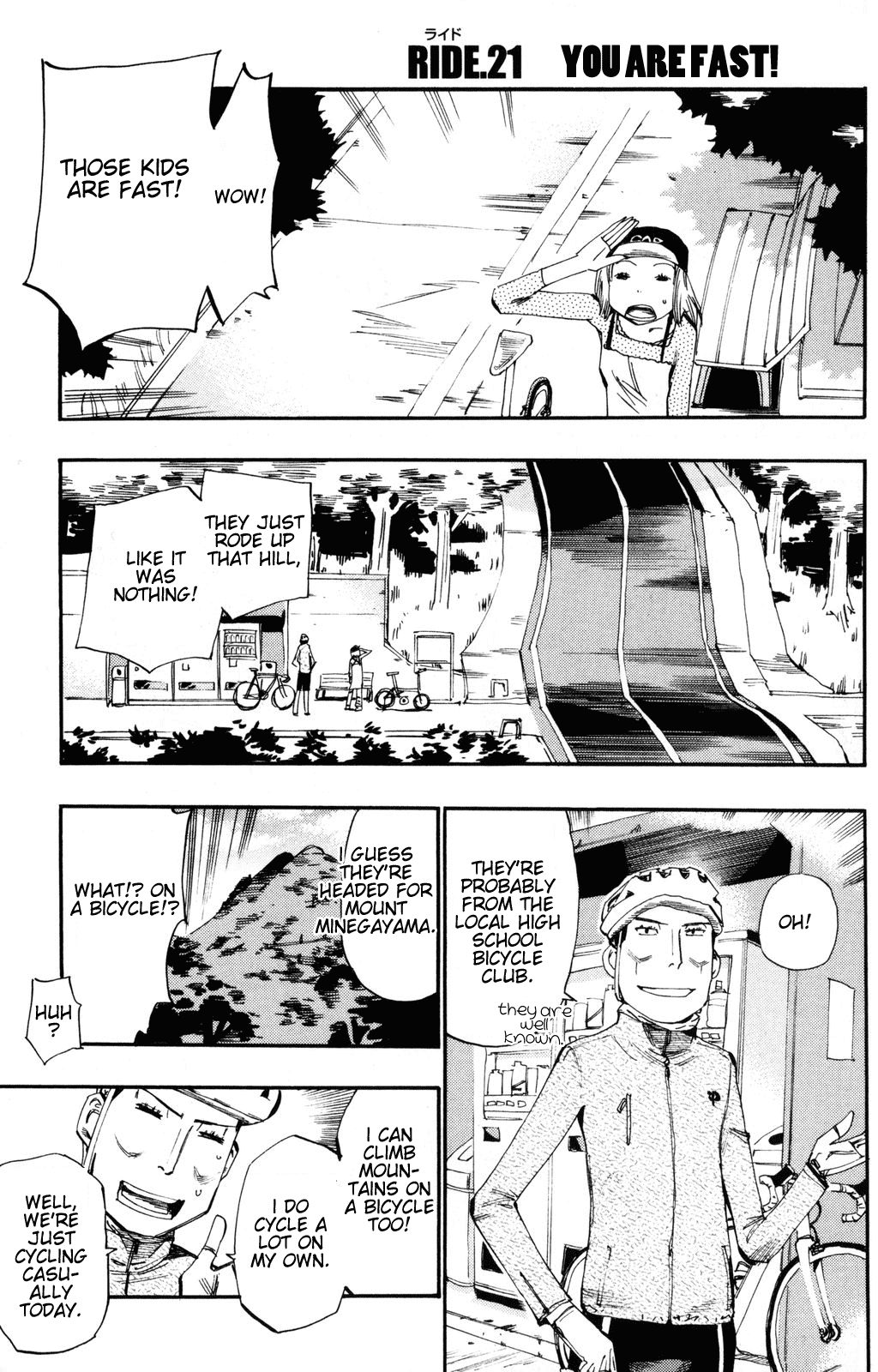 Yowamushi Pedal Chapter 21 page 1 - Chapter 21: You Are Fast!