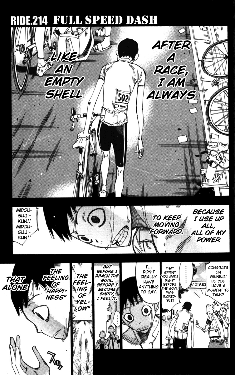 Yowamushi Pedal Chapter 214 page 1 - Chapter 214: Full Speed Dash