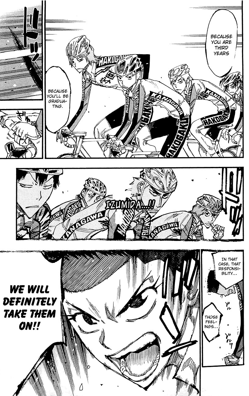 Yowamushi Pedal Chapter 256 page 15 - Chapter 256: Hakogaku, The Last Farewell Party