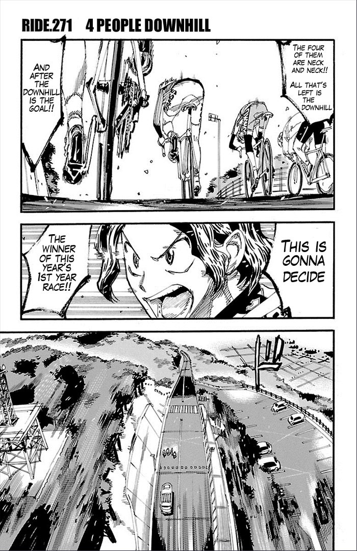 Yowamushi Pedal Chapter 271 page 1 - Chapter 271: 4 people downhill