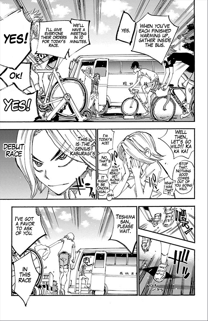 Yowamushi Pedal Chapter 275 page 14 - Chapter 275: Kaburagi Issa's debut match!