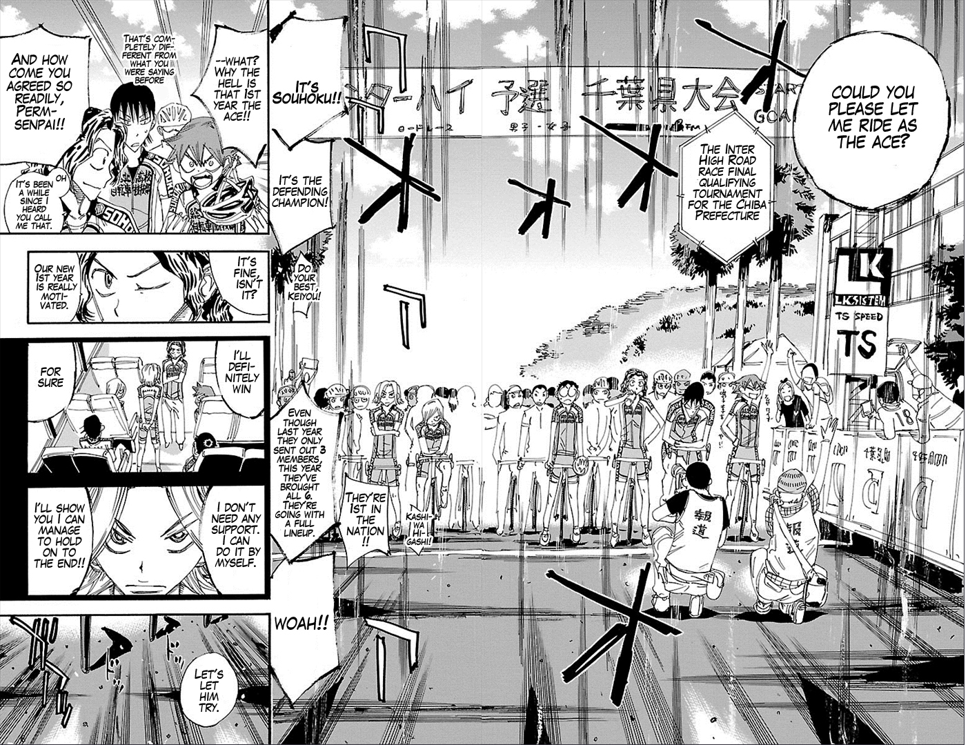 Yowamushi Pedal Chapter 275 page 15 - Chapter 275: Kaburagi Issa's debut match!
