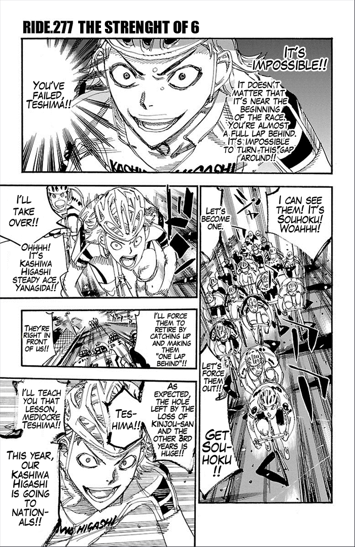 Yowamushi Pedal Chapter 277 page 1 - Chapter 277: The strenght of 6