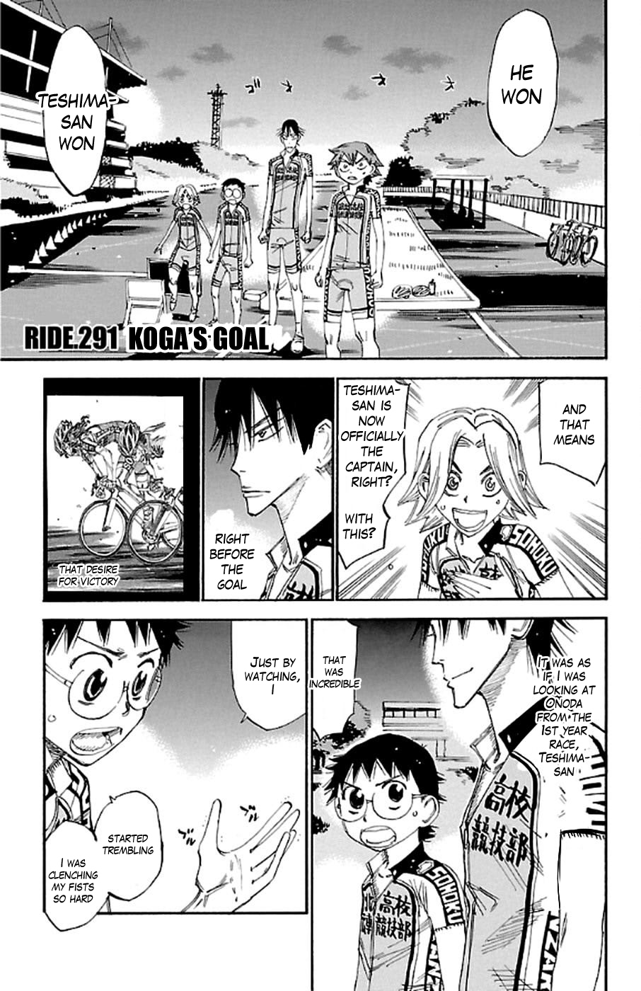 Yowamushi Pedal Chapter 291 page 1 - Chapter 291: Koga's Goal