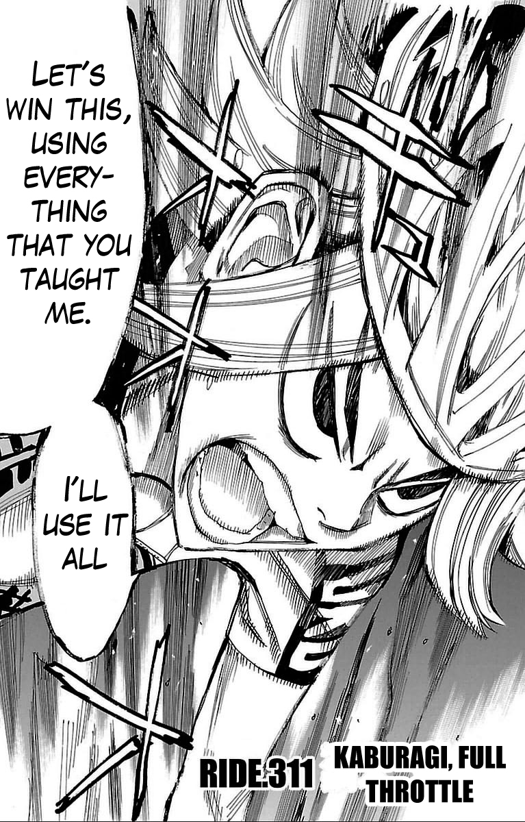 Yowamushi Pedal Chapter 311 page 3 - Chapter 311: Kaburagi, full throttle