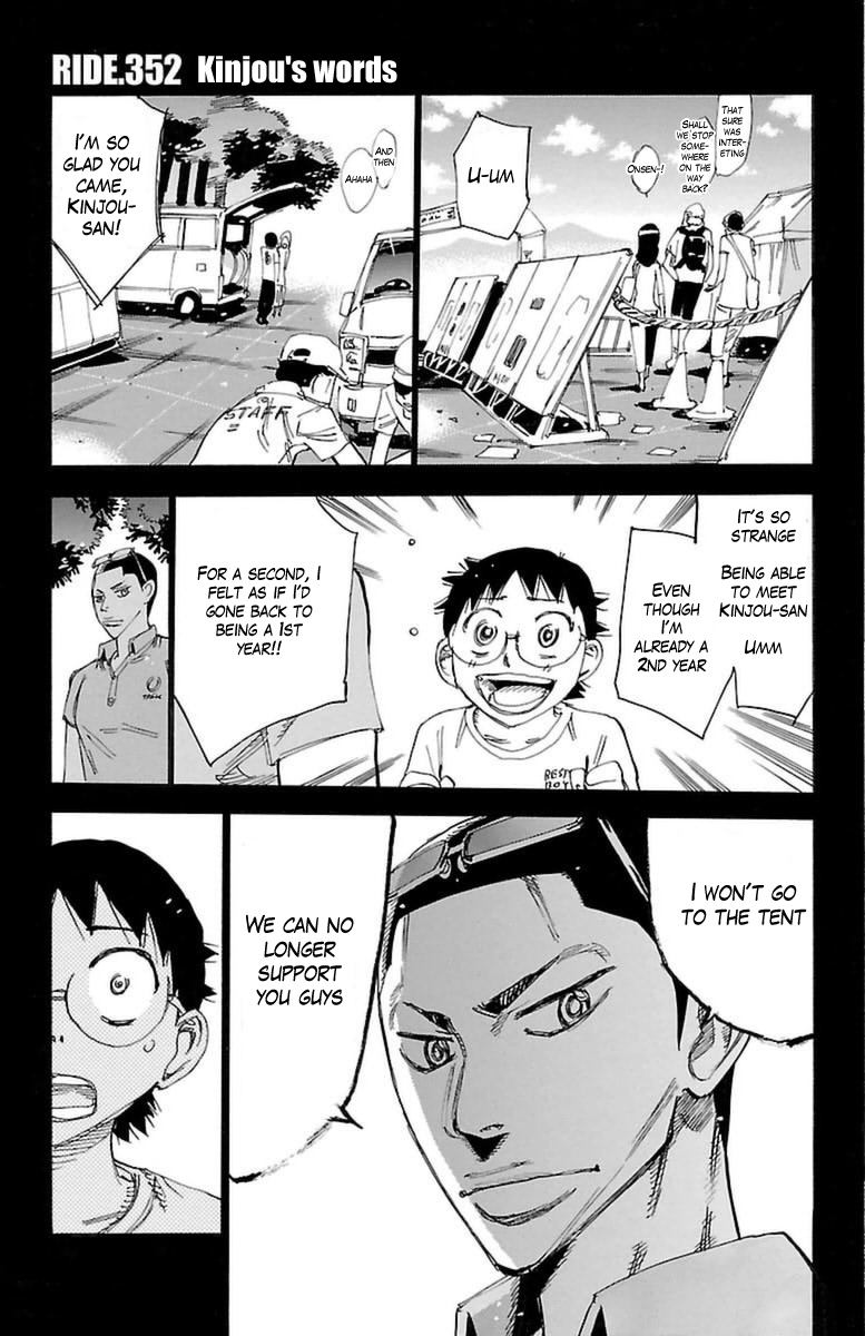 Yowamushi Pedal Chapter 352 page 1 - Chapter 352: Kinjou's words