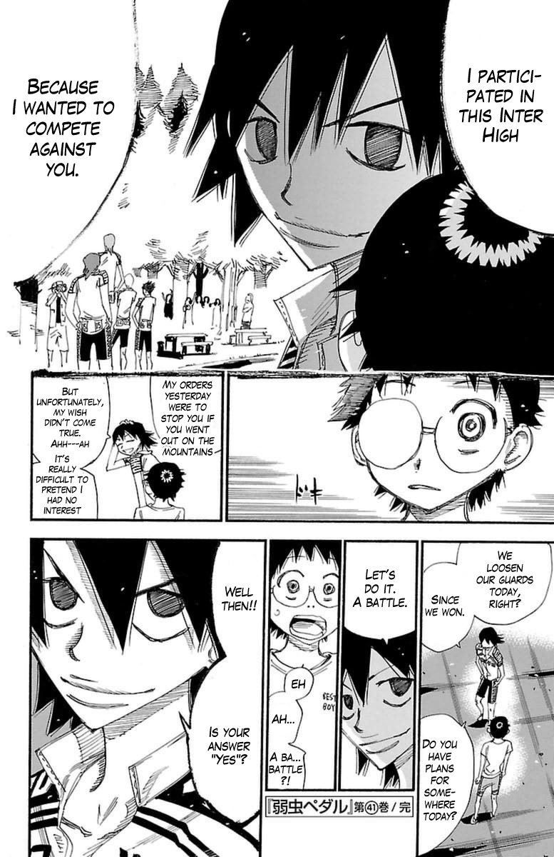 Yowamushi Pedal Chapter 355 page 20 - Chapter 355: The morning of the 2nd day