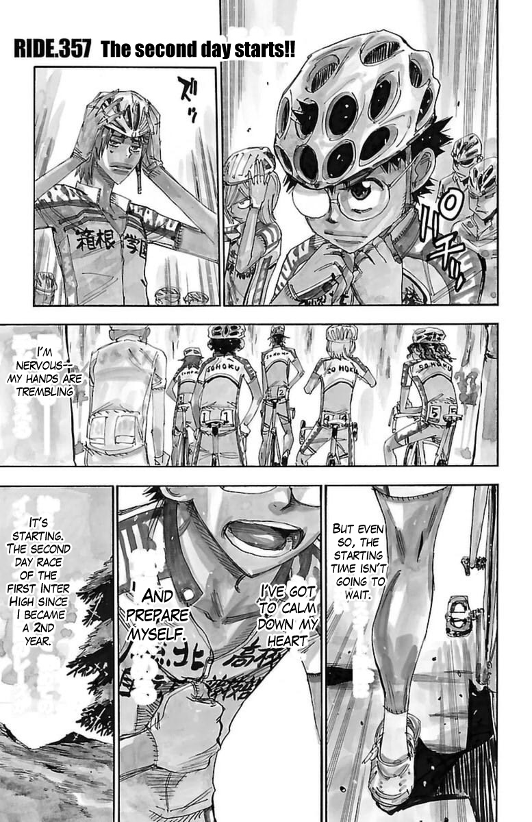 Yowamushi Pedal Chapter 357 page 1 - Chapter 357: The second day starts!!
