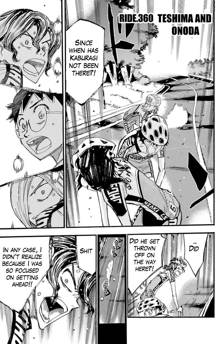 Yowamushi Pedal Chapter 360 page 1 - Chapter 360: Teshima and onoda