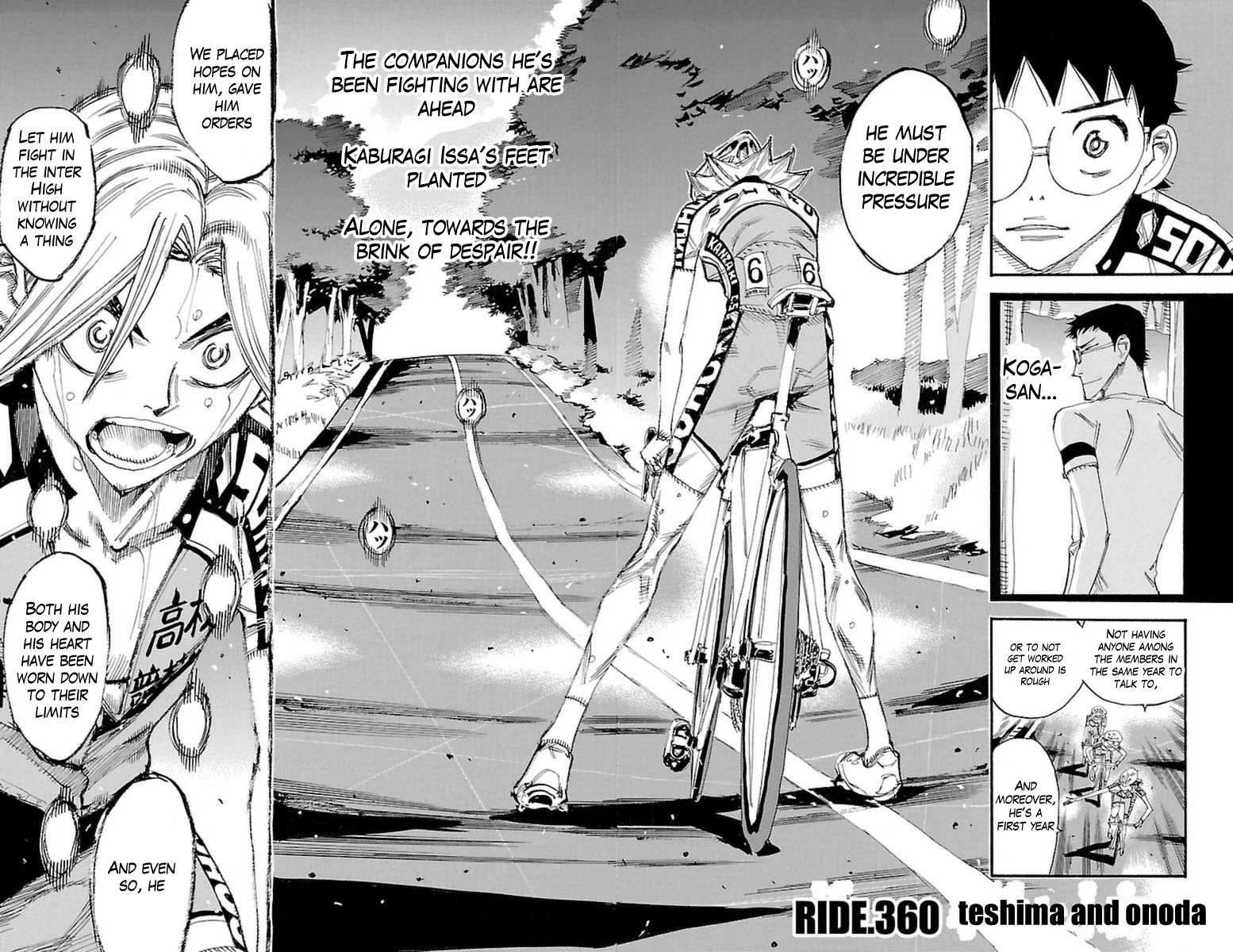 Yowamushi Pedal Chapter 360 page 4 - Chapter 360: Teshima and onoda