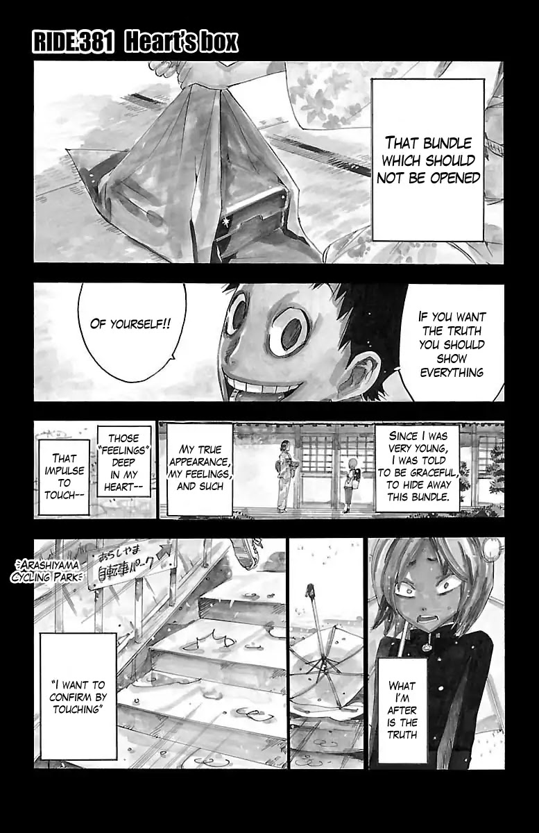 Yowamushi Pedal Chapter 381 page 1 - Chapter 381: Heart's Box