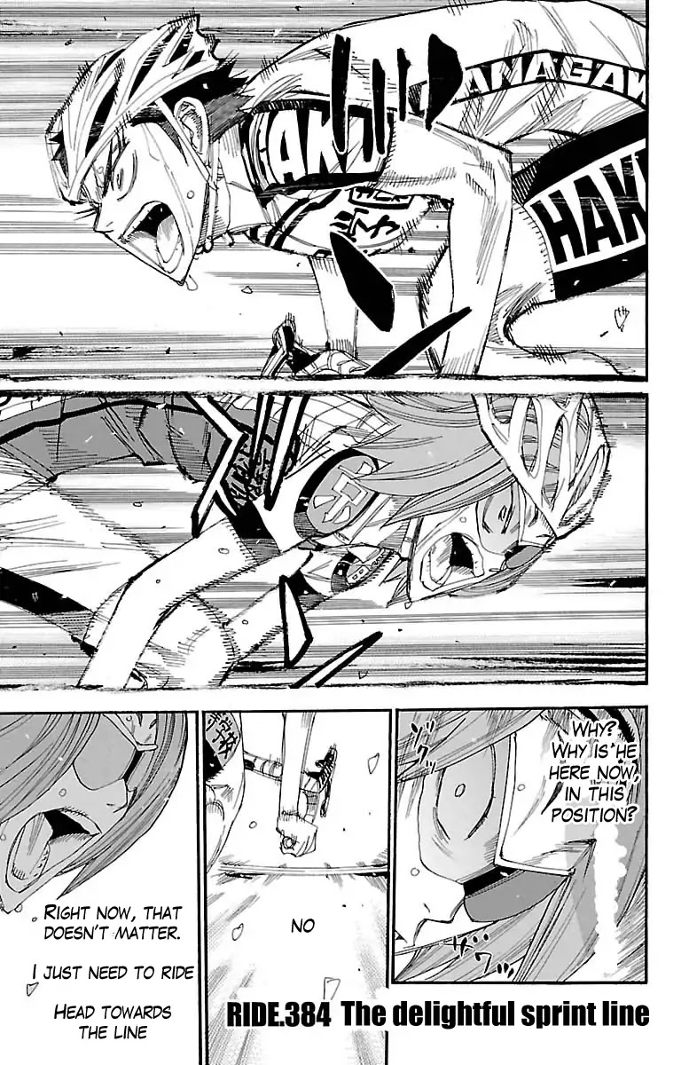 Yowamushi Pedal Chapter 384 page 1 - Chapter 384: The Delightful Sprint Line