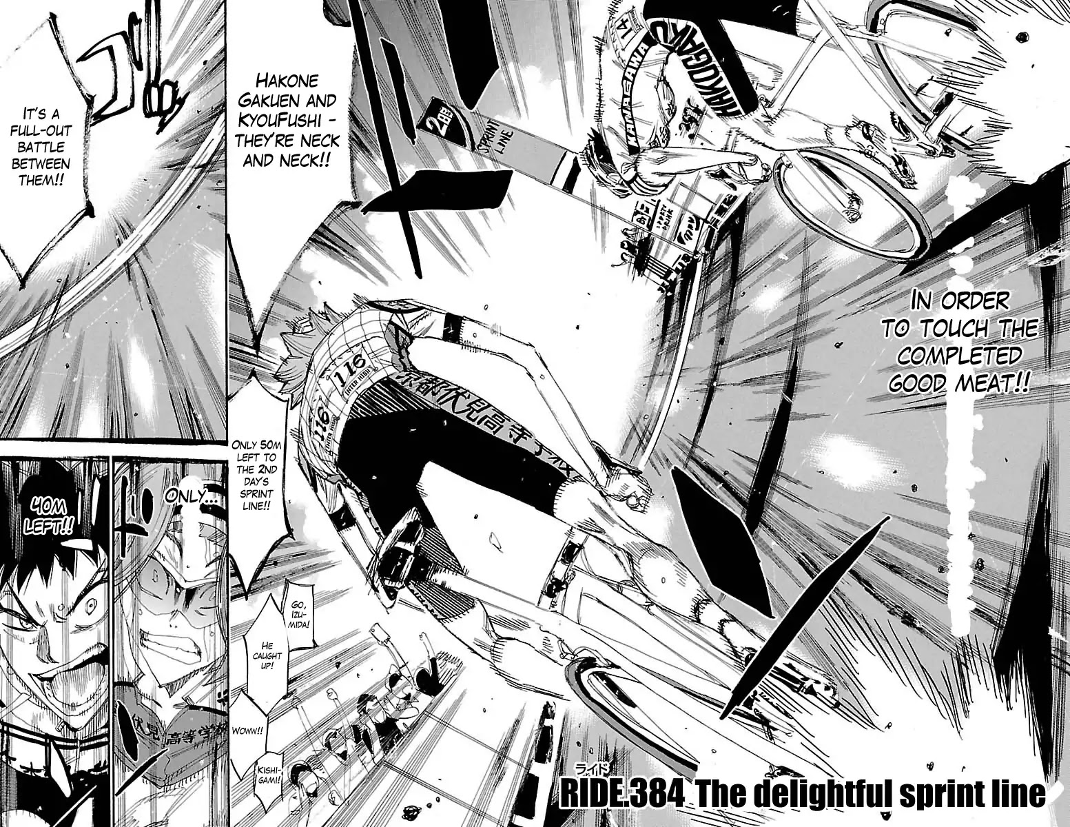 Yowamushi Pedal Chapter 384 page 2 - Chapter 384: The Delightful Sprint Line