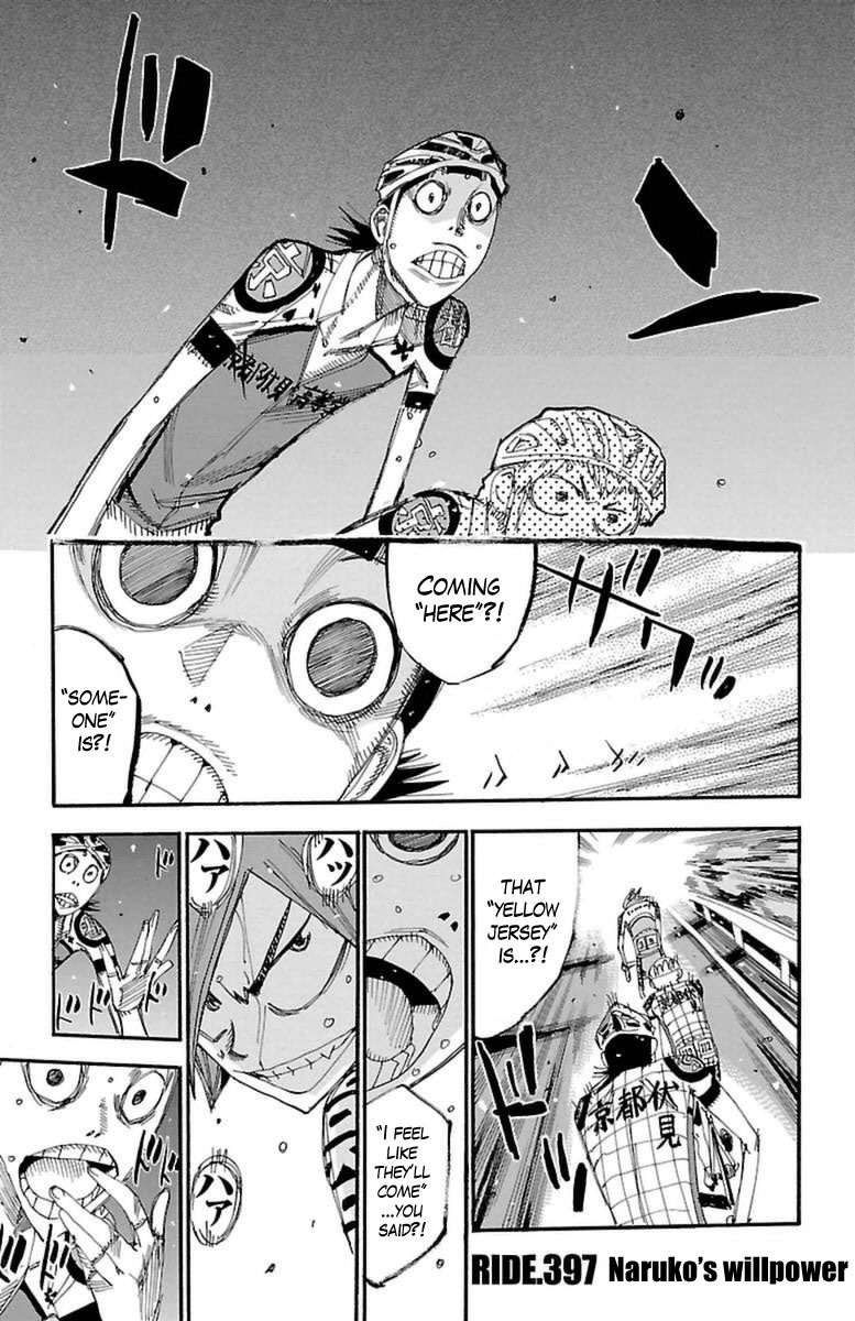 Yowamushi Pedal Chapter 397 page 1 - Chapter 397: Naruko's willpower