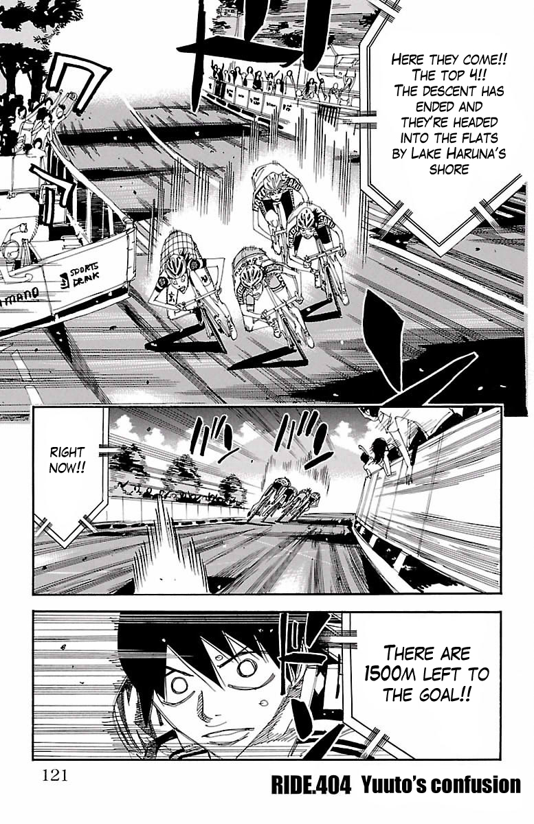 Yowamushi Pedal Chapter 404 page 1 - Chapter 404: Yuuto's confusion
