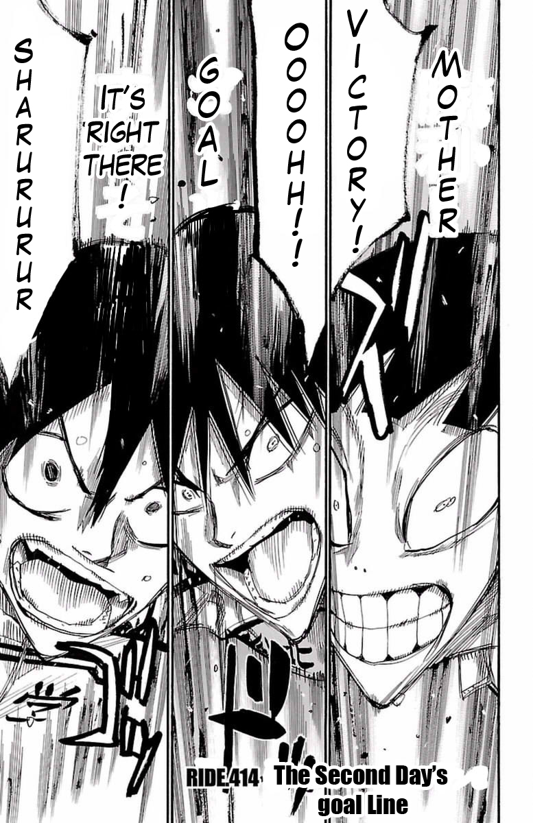 Yowamushi Pedal Chapter 414 page 1 - Chapter 414: The second day's goal line