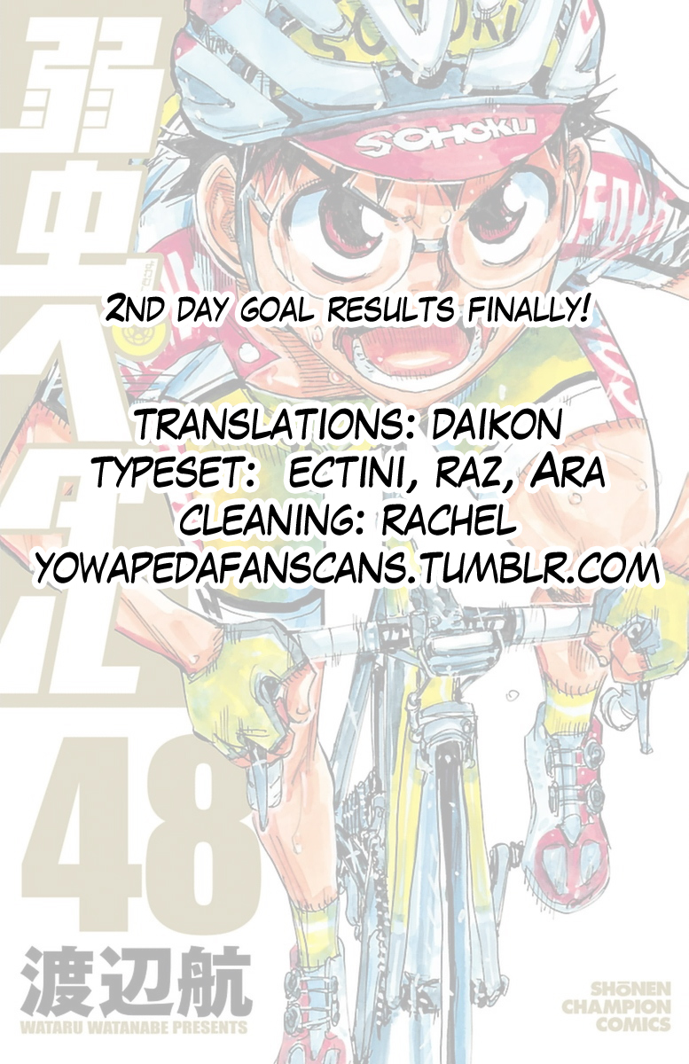 Yowamushi Pedal Chapter 414 page 18 - Chapter 414: The second day's goal line