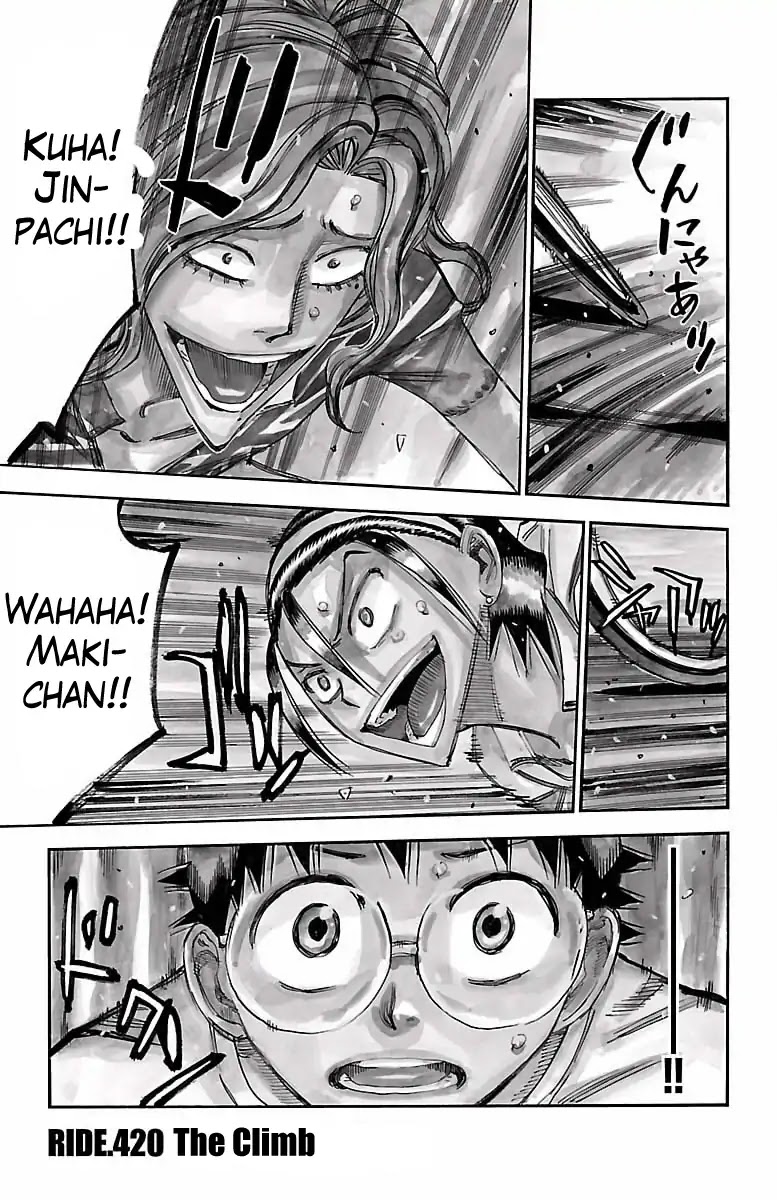 Yowamushi Pedal Chapter 420 page 1 - Chapter 420: The climb