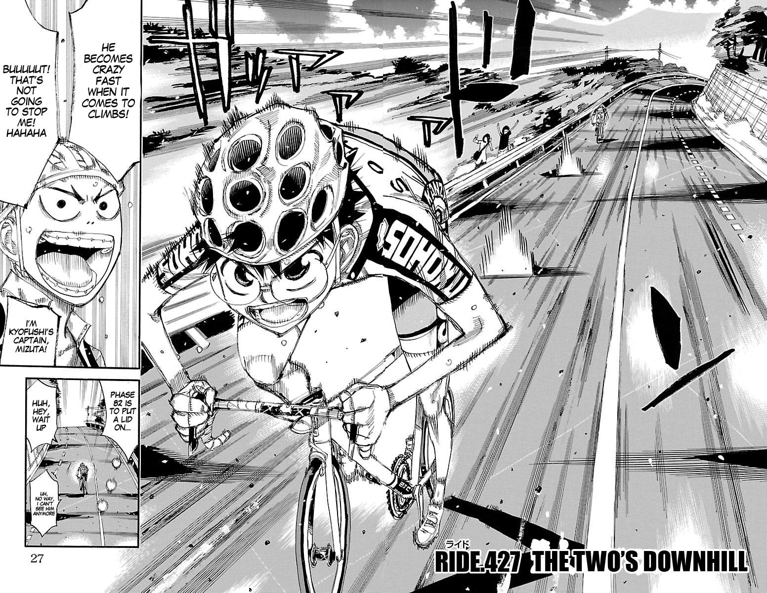 Yowamushi Pedal Chapter 427 page 2 - Chapter 427: the two's downhill