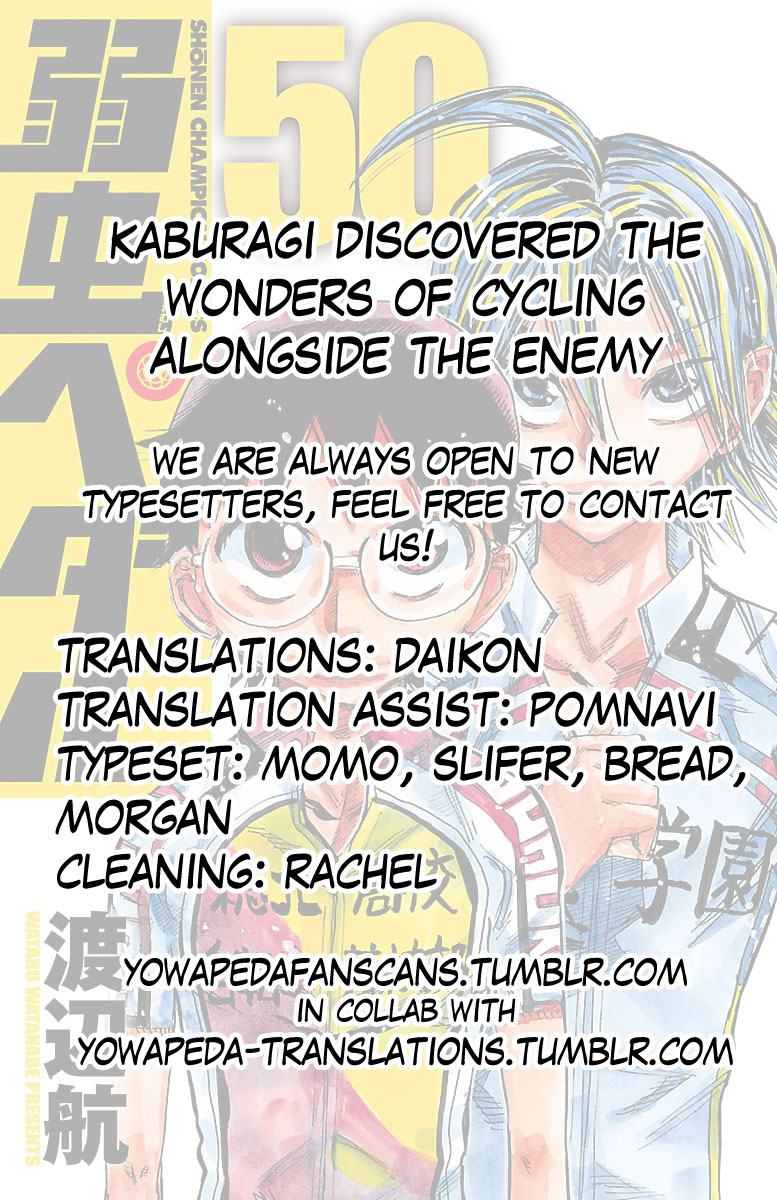 Yowamushi Pedal Chapter 428 page 19 - Chapter 428: Cooperation