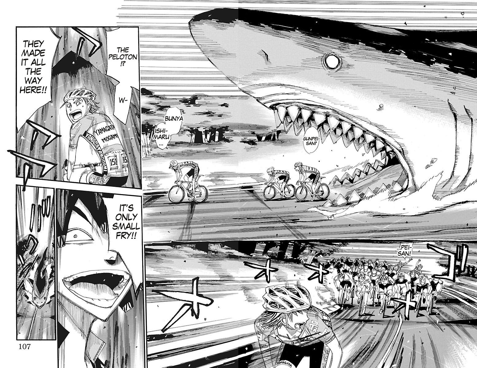 Yowamushi Pedal Chapter 430 page 14 - Chapter 430: Land shark