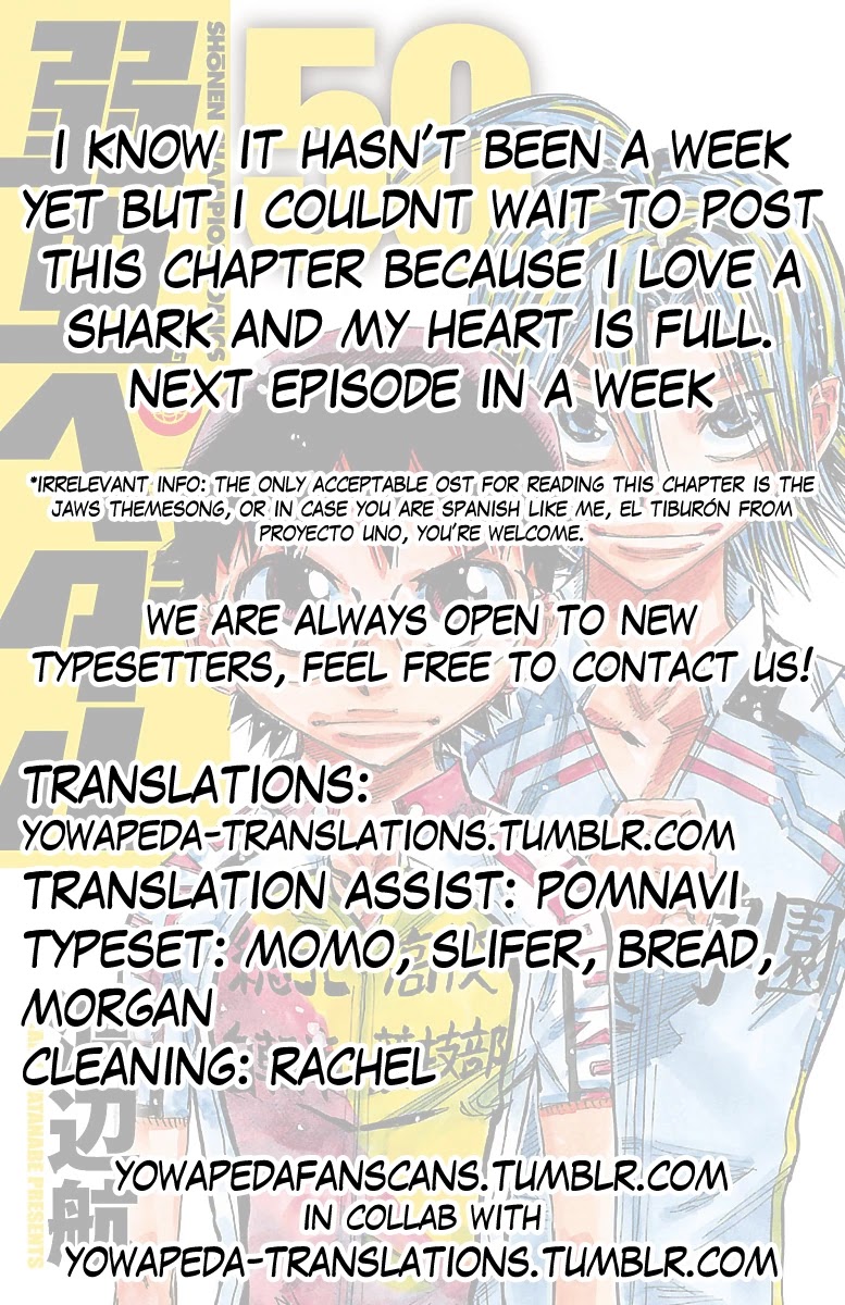 Yowamushi Pedal Chapter 430 page 18 - Chapter 430: Land shark