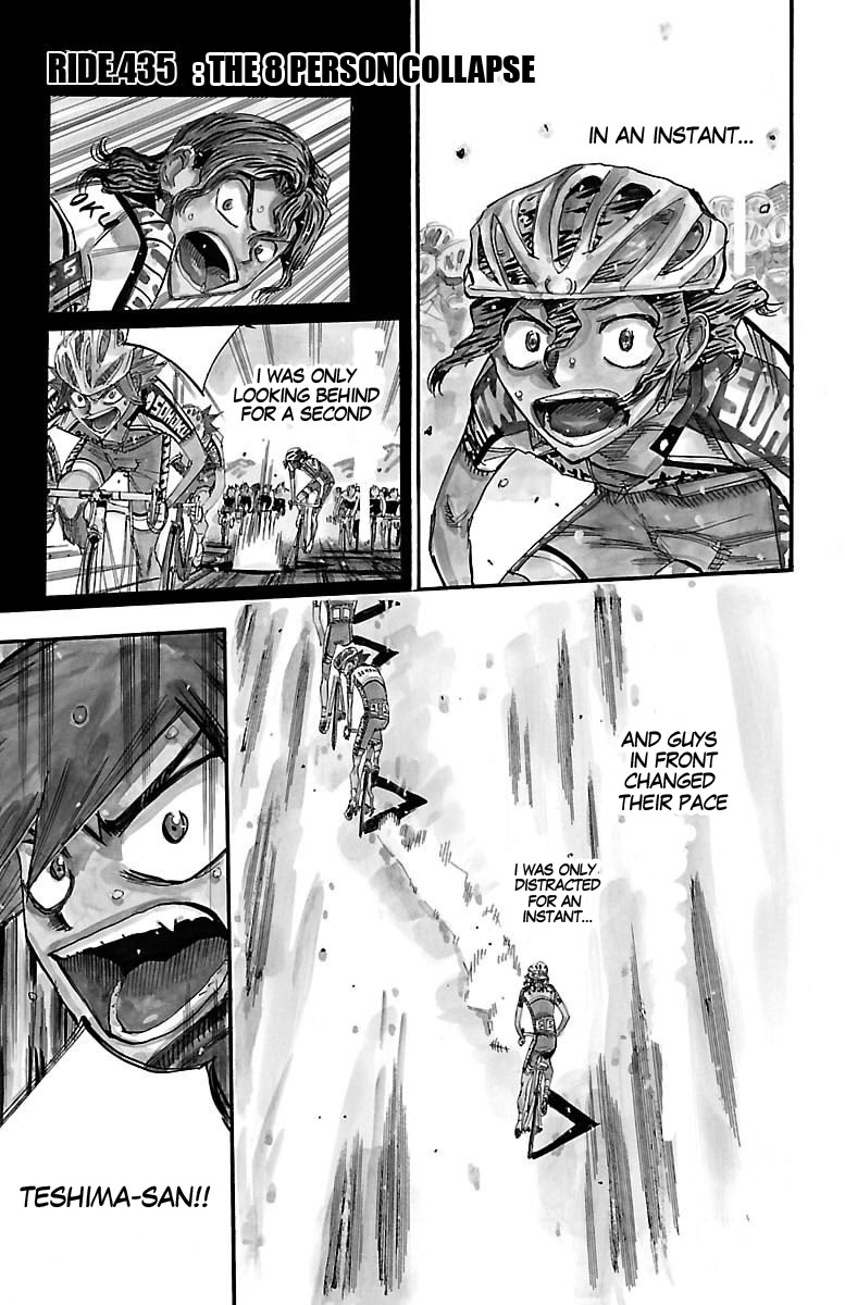 Yowamushi Pedal Chapter 435 page 1 - Chapter 435: The 8 person collapse