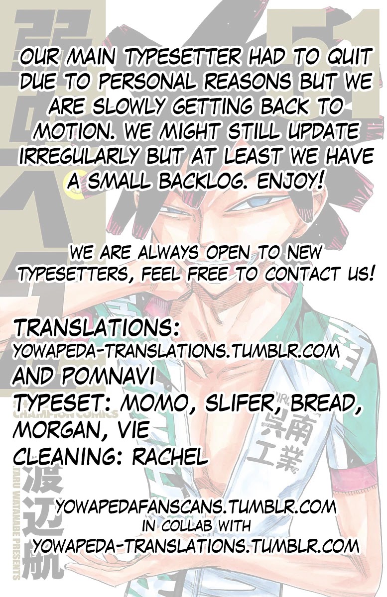 Yowamushi Pedal Chapter 440 page 16 - Chapter 440: Teshima's miscalculation