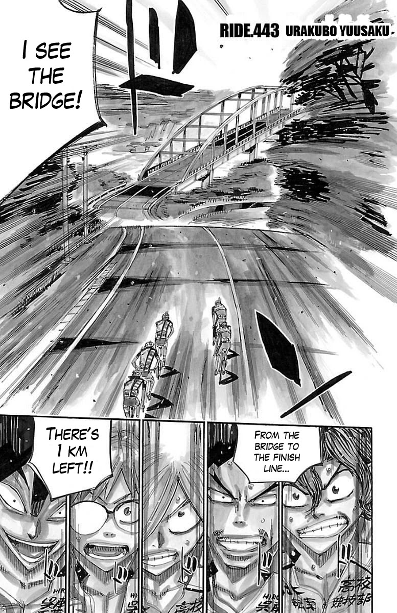 Yowamushi Pedal Chapter 443 page 1 - Chapter 443: Urakubo Yuusaku