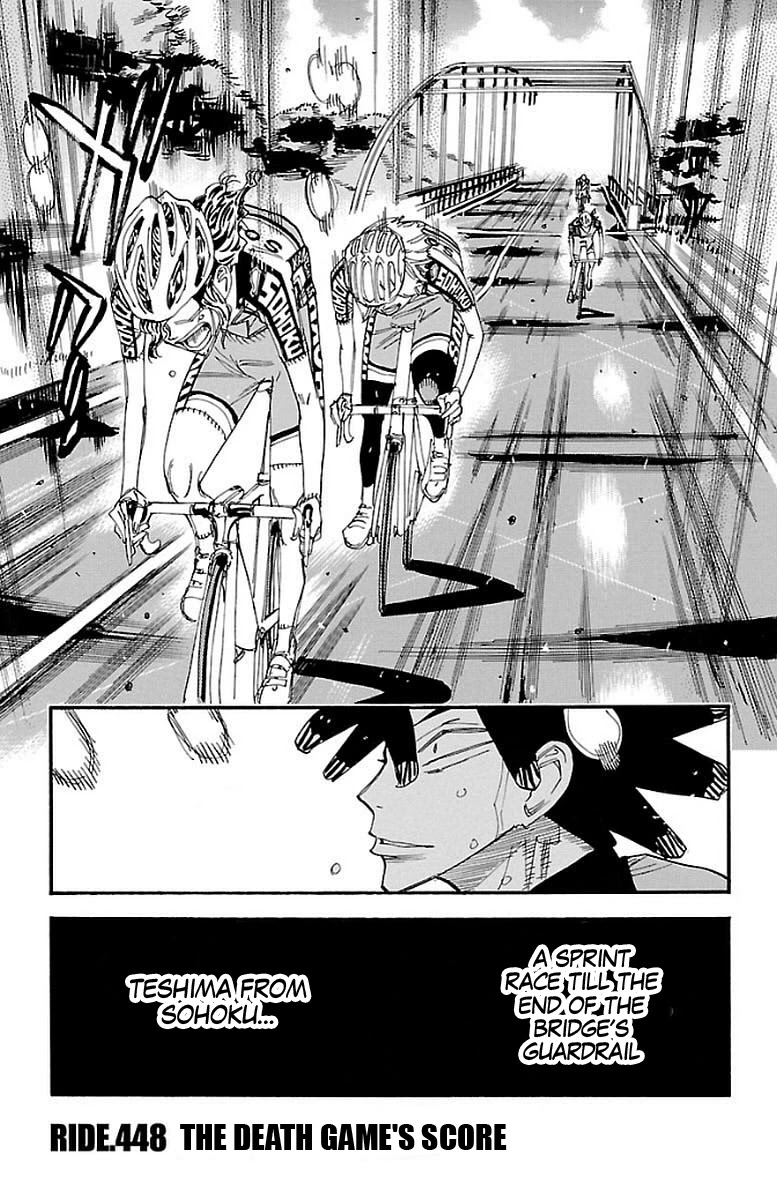 Yowamushi Pedal Chapter 448 page 1 - Chapter 448: the death game's score