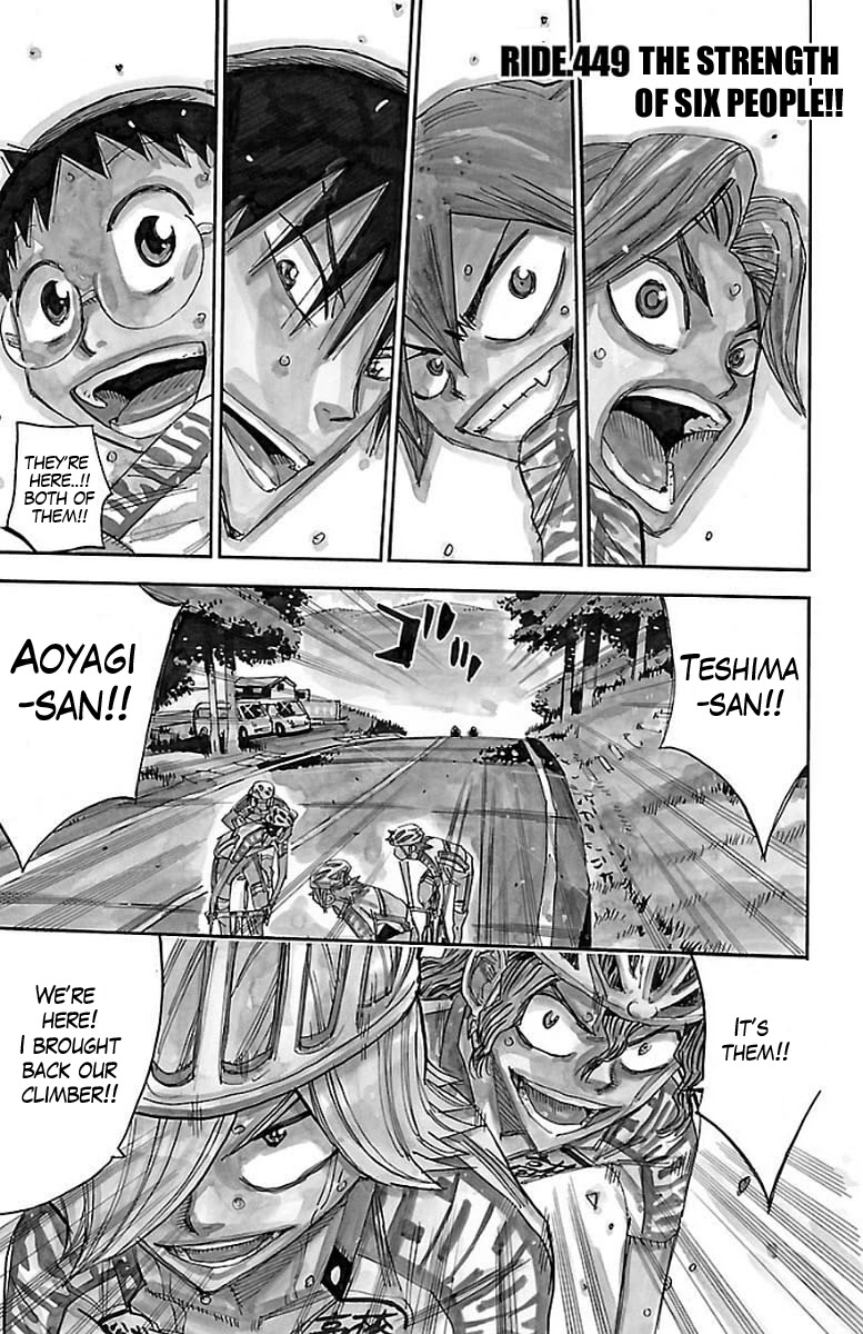 Yowamushi Pedal Chapter 449 page 1 - Chapter 449: The strength of six people