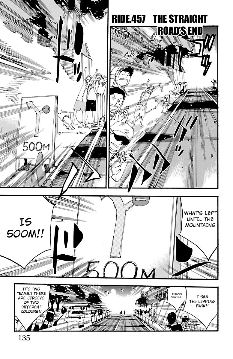 Yowamushi Pedal Chapter 457 page 1 - Chapter 457: The Straight Road's End
