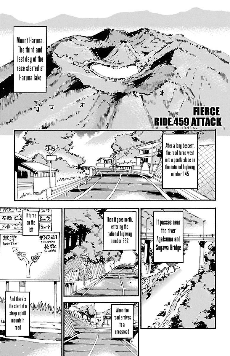 Yowamushi Pedal Chapter 459 page 1 - Chapter 459: Fierce Attack