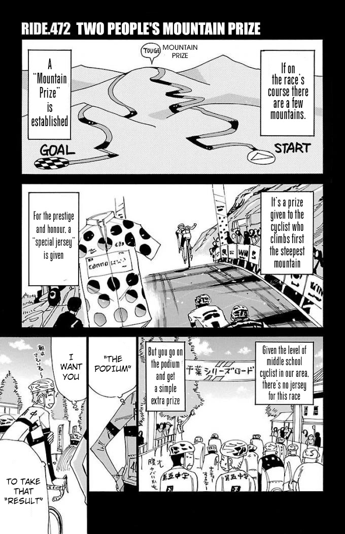 Yowamushi Pedal Chapter 472 page 1 - Chapter 472: Two People's Mountain Prize