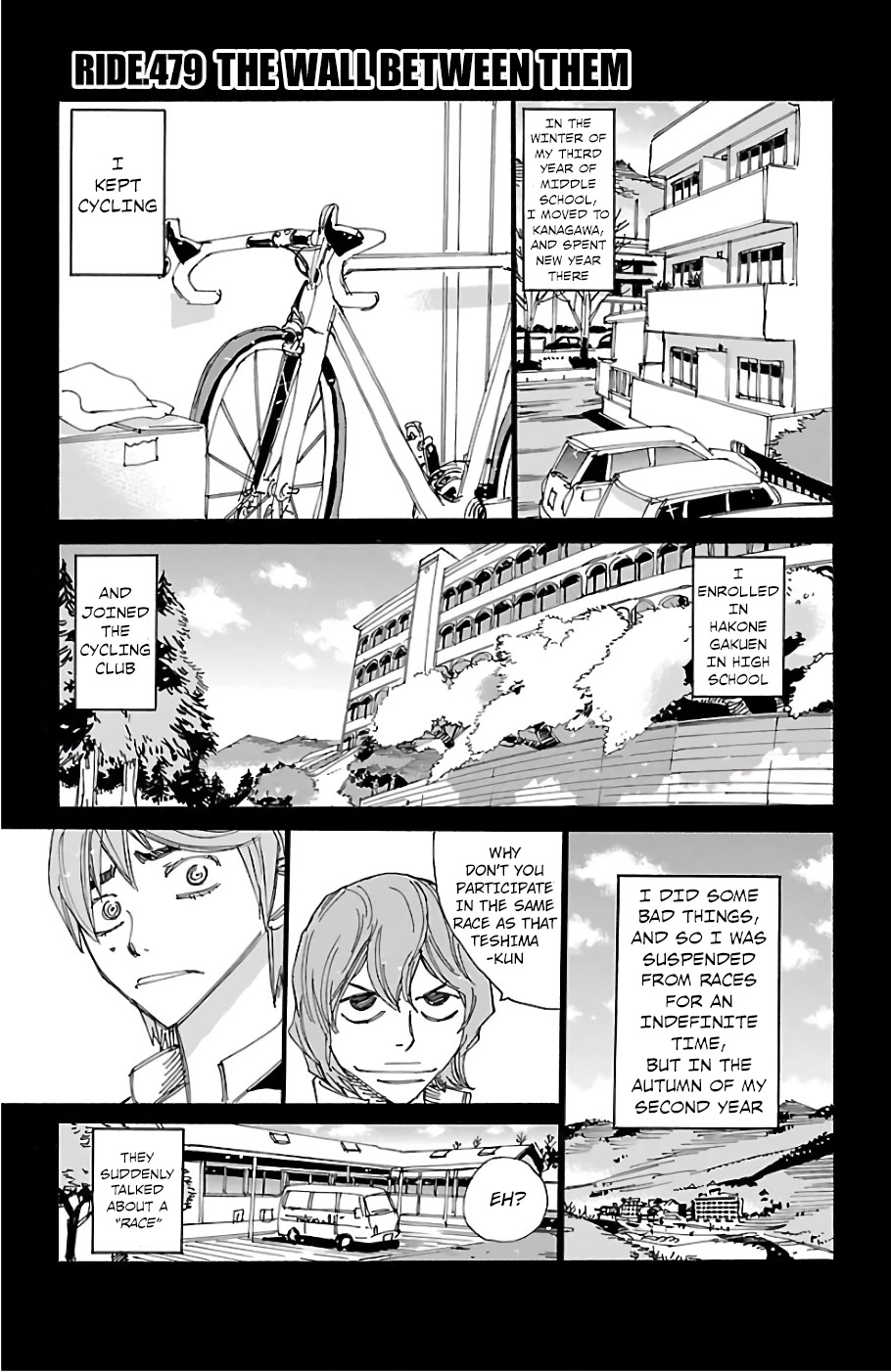 Yowamushi Pedal Chapter 479 page 1 - Chapter 479: The Wall Between Them