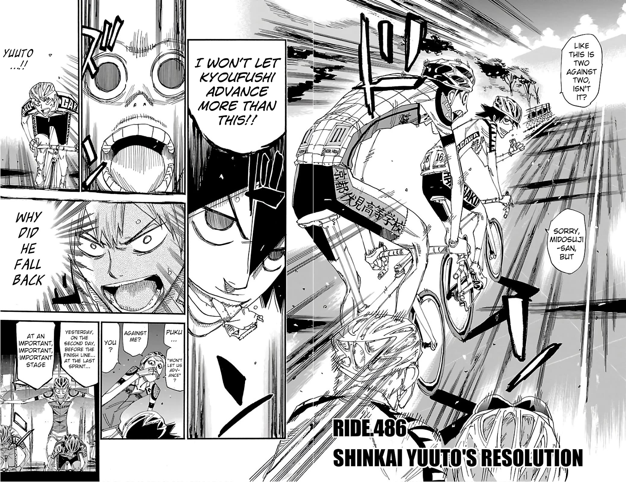 Yowamushi Pedal Chapter 486 page 2 - Chapter 486: Shinkai Yuuto's Resolution
