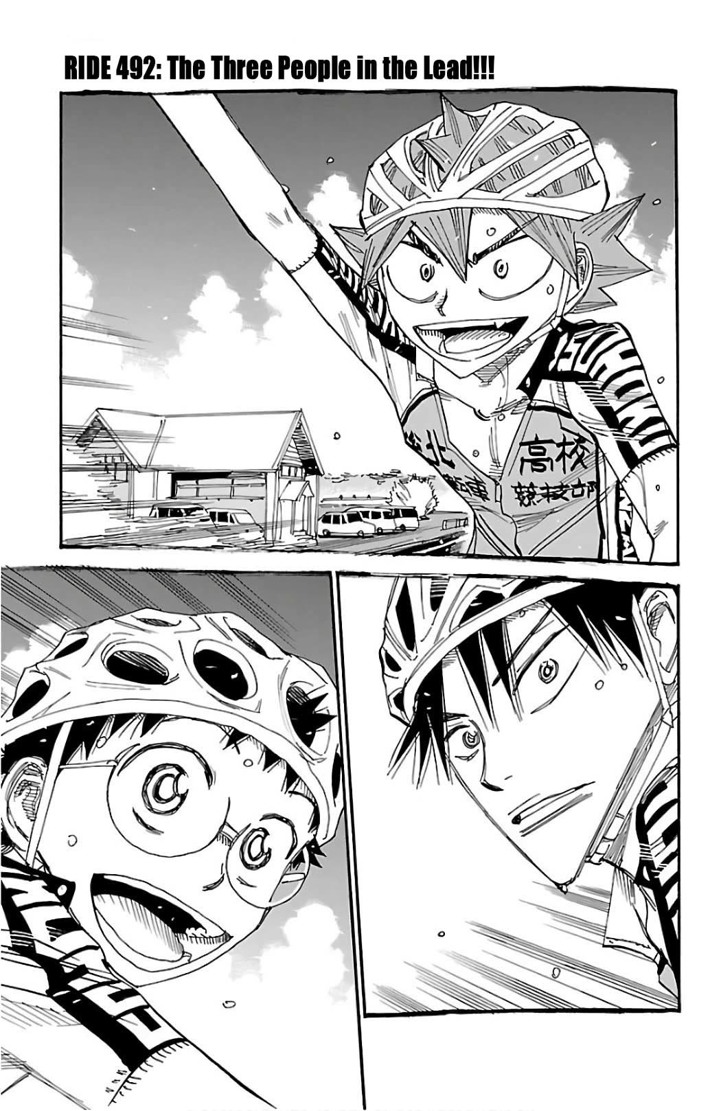 Yowamushi Pedal Chapter 492 page 1 - Chapter 492: The Three People in the Lead!!!