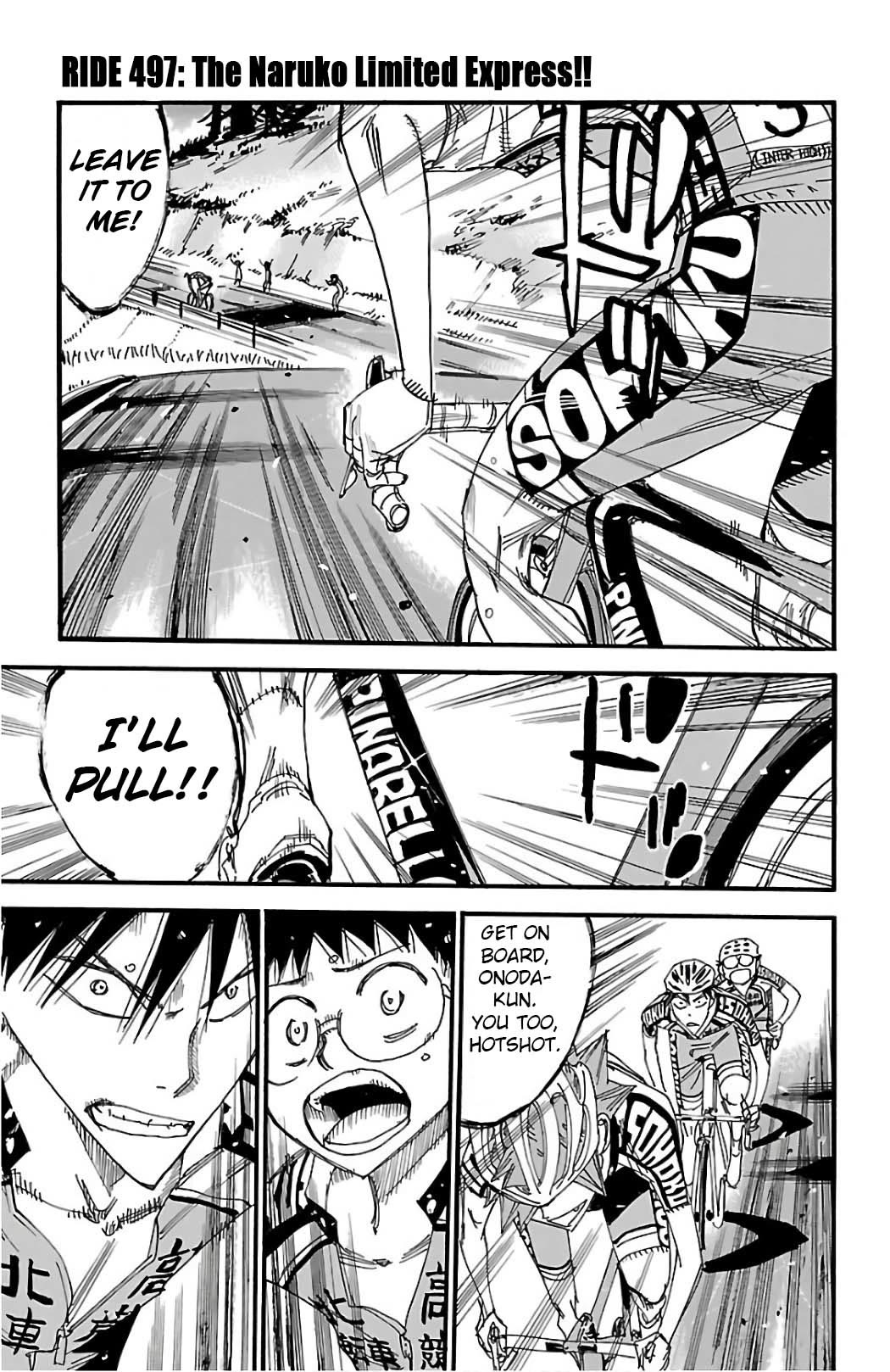 Yowamushi Pedal Chapter 497 page 1 - Chapter 497: The Naruko Limited Express!!