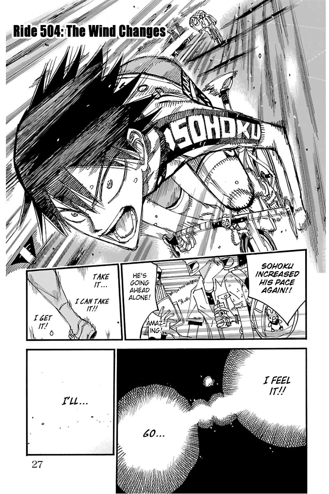 Yowamushi Pedal Chapter 504 page 1 - Chapter 504: The Wind Changes