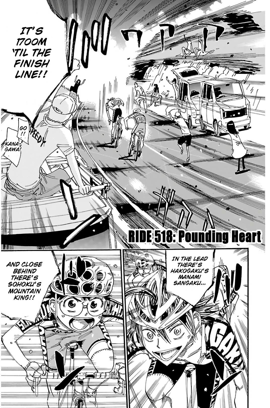 Yowamushi Pedal Chapter 518 page 1 - Chapter 518: Pounding Heart