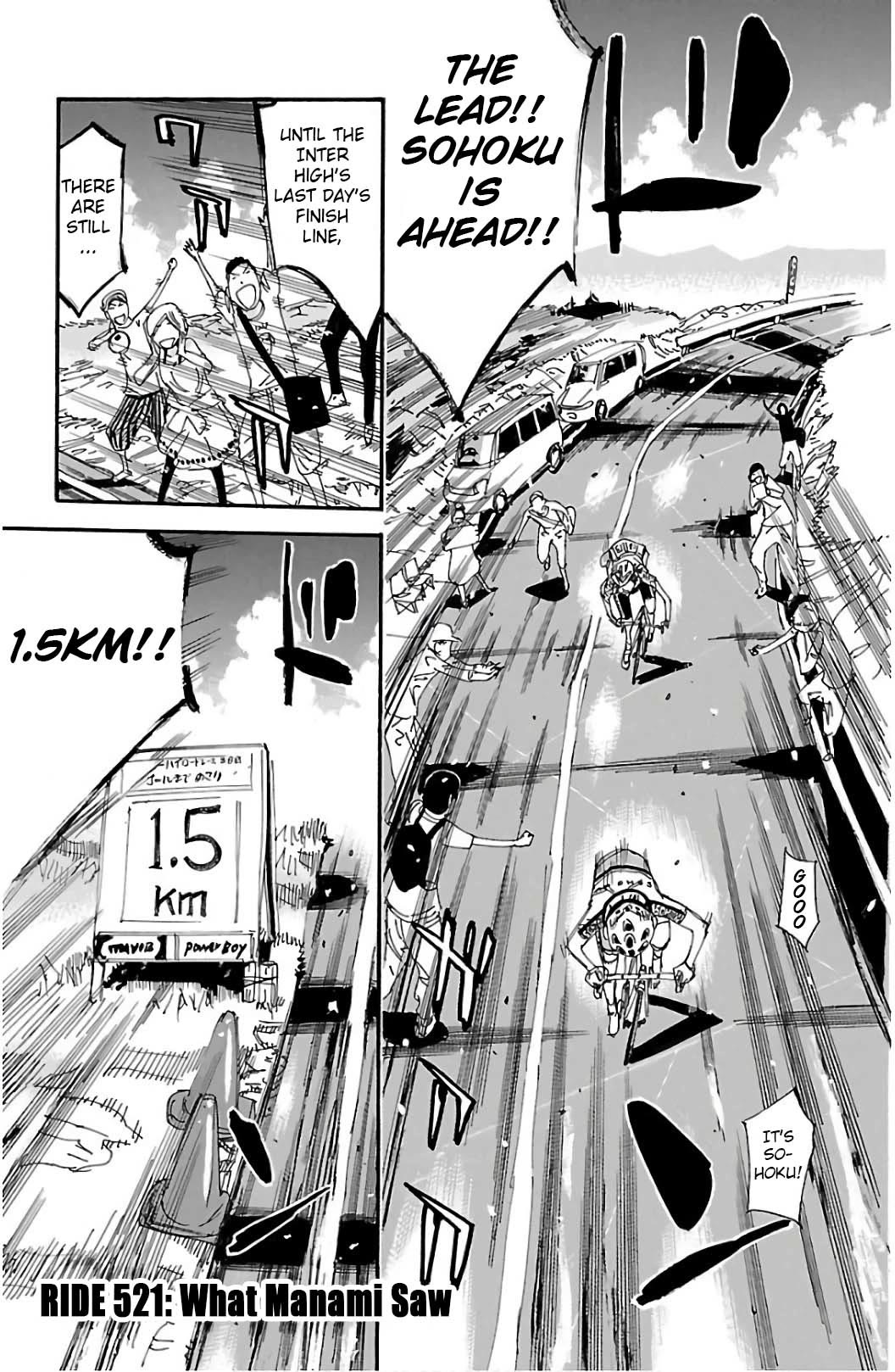Yowamushi Pedal Chapter 521 page 1 - Chapter 521: What Manami Saw
