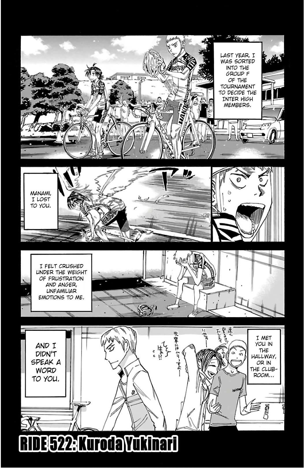 Yowamushi Pedal Chapter 522 page 1 - Chapter 522: Kuroda Yukinari