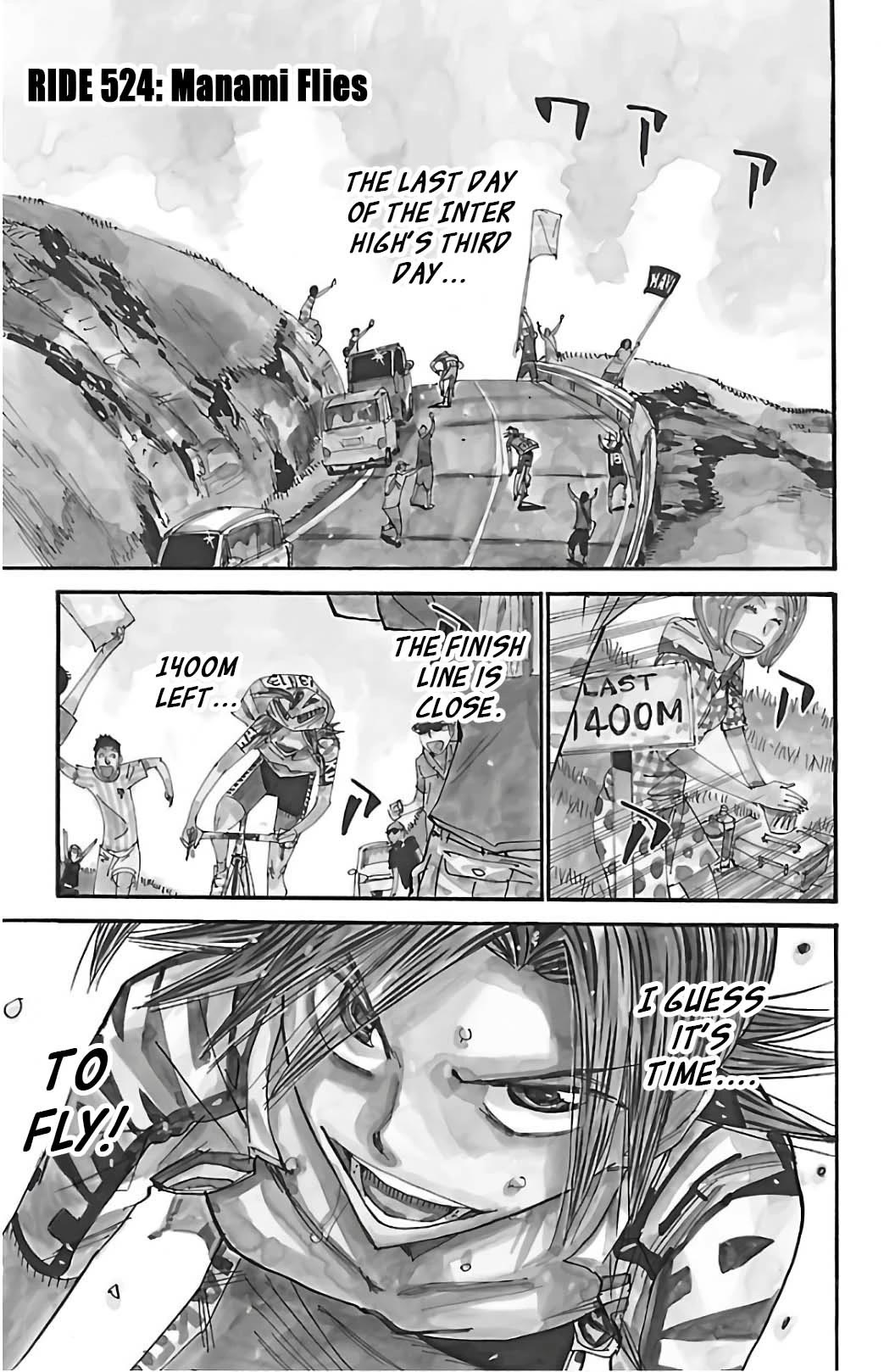 Yowamushi Pedal Chapter 524 page 1 - Chapter 524: Manami Flies