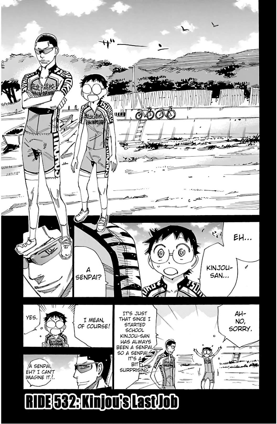 Yowamushi Pedal Chapter 532 page 1 - Chapter 532: Kinjou's Last Job